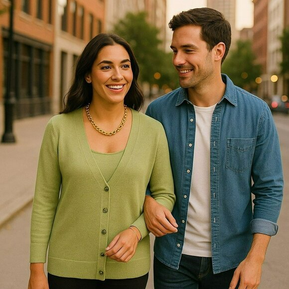 Talbots Linen Button Down Cardigan Open Weave Women’s Large Sweater Light Green - Picture 4 of 9